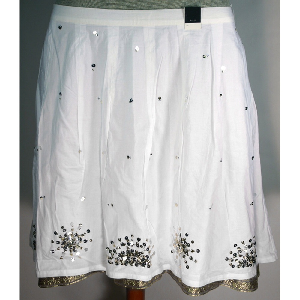 Lane Bryant White Sequined Skirt NWT extra sequins